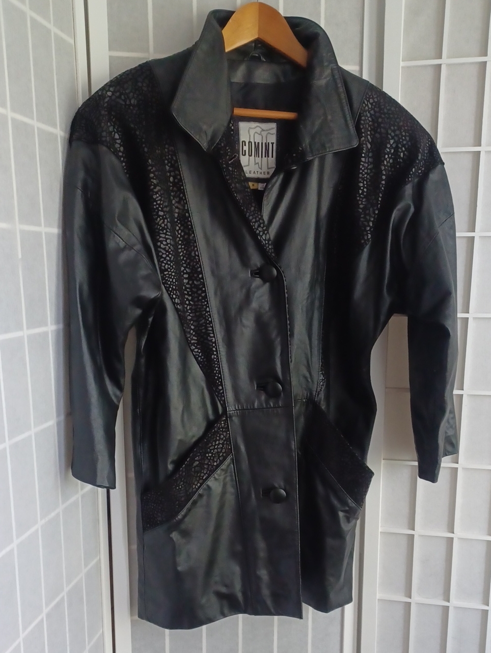 Vintage 80's COMINT  Great Quality Leather Jacket